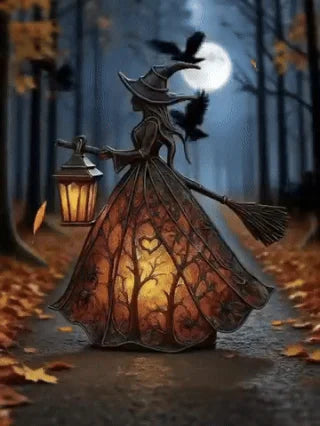 🧙‍‍♀️Λάμπα μάγισσας για το Halloween, τρομακτικό γοτθικό διακοσμητικό φανάρι, μοναδικό διακοσμητικό μοτίβο επιτραπέζιου λαμπτήρα, νυχτερινό φως με πόδια.-4116944