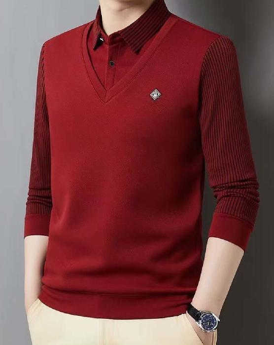 🔥【M-4XL】👔 Ανδρικό premium κασμιρένιο ζεστό σετ μπλούζας με μακριά μανίκια-4117331