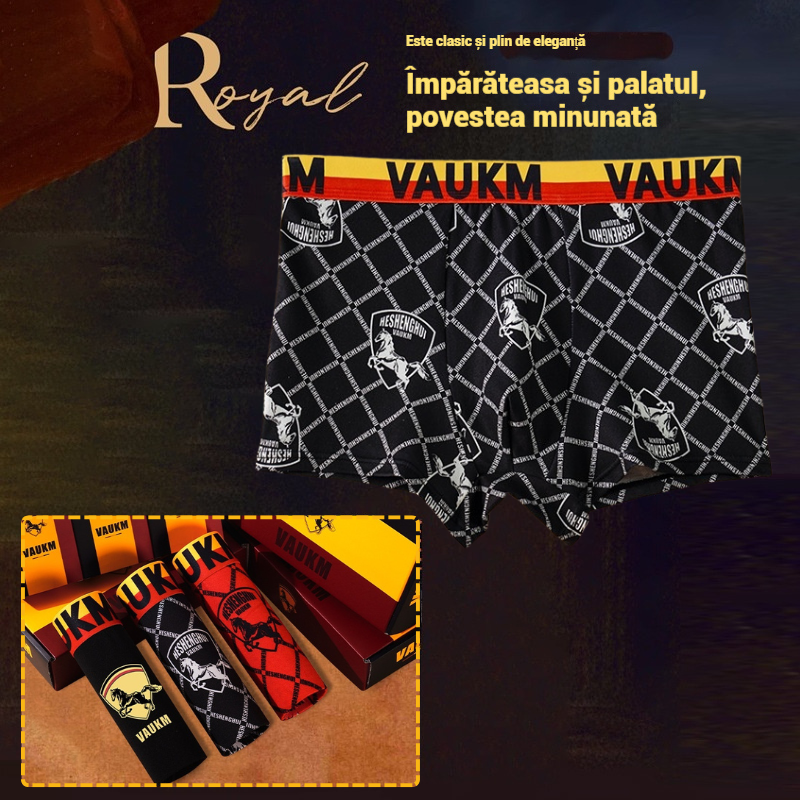 💥【1 set de 3 bucăți】🚹✅🔥Lenjerie intimă respirabilă din mătase glacială pentru bărbați, lenjerie intimă confortabilă, fără cusături, mărime plus, imprimeu la modă-4076278