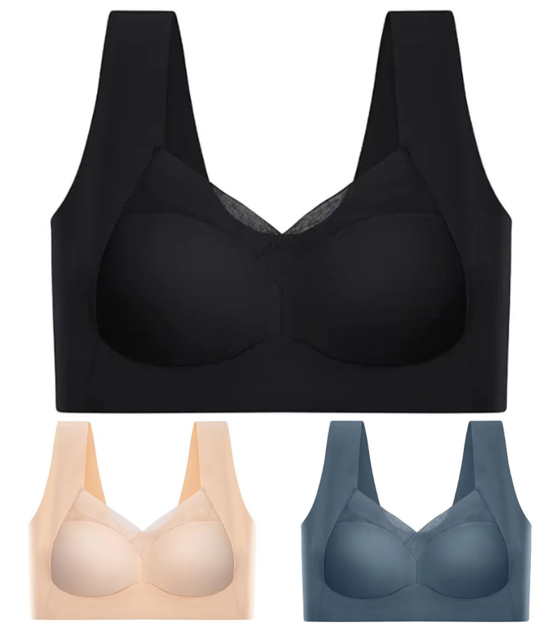 💥【3 sztuki】Wysokiej jakości biustonosz push-up, bezszwowy, modny i seksowny, zapobiega obwisaniu【40-110 kg】