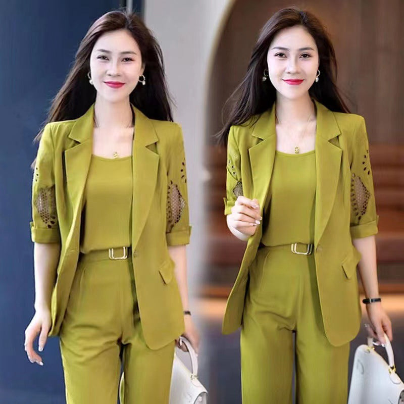 🏆🏆【Jachetă+tricou+pantaloni】Set din trei piese pentru costum casual de primăvară și toamnă 2025-3946850