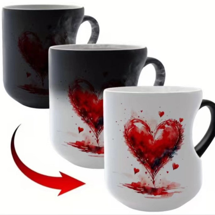 📢📢50% zniżki ⏰ Ceramiczny kubek na Walentynki z uchwytem w kształcie serca, który zmienia kolor💝✨-4234885