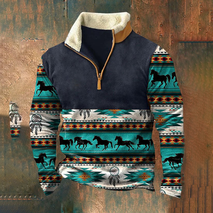 👕【S-4XL]2025 Męski modny, jesienno-zimowy, ciepły sweter z długim rękawem i nadrukiem 3D-4110584