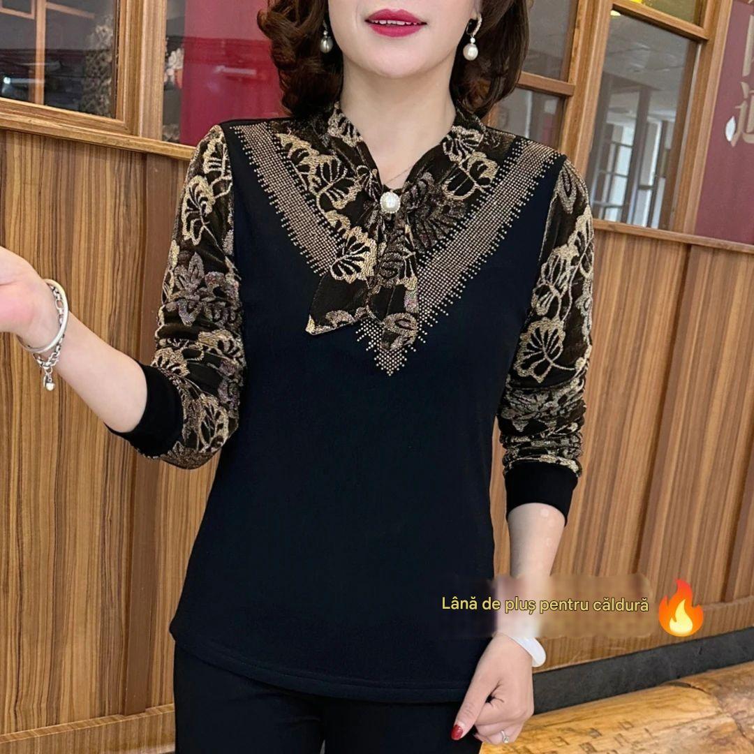 Iarna nou Bowknot căptușit Top