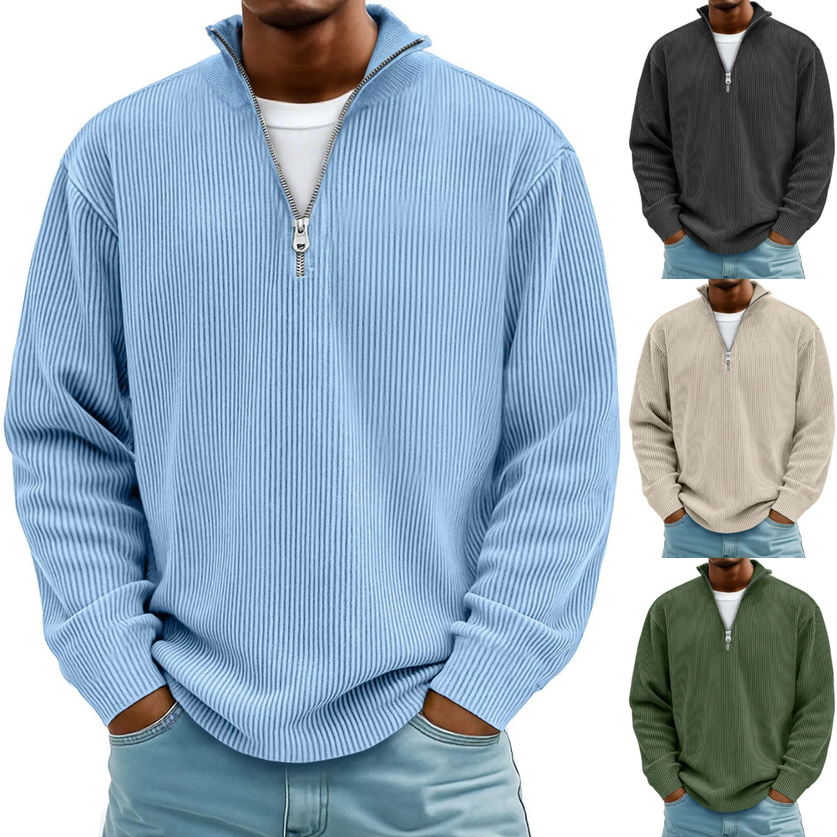 🔥【S-5XL】Nová pánská mikina se stojáčkem, podzim/zima 2025-4187595