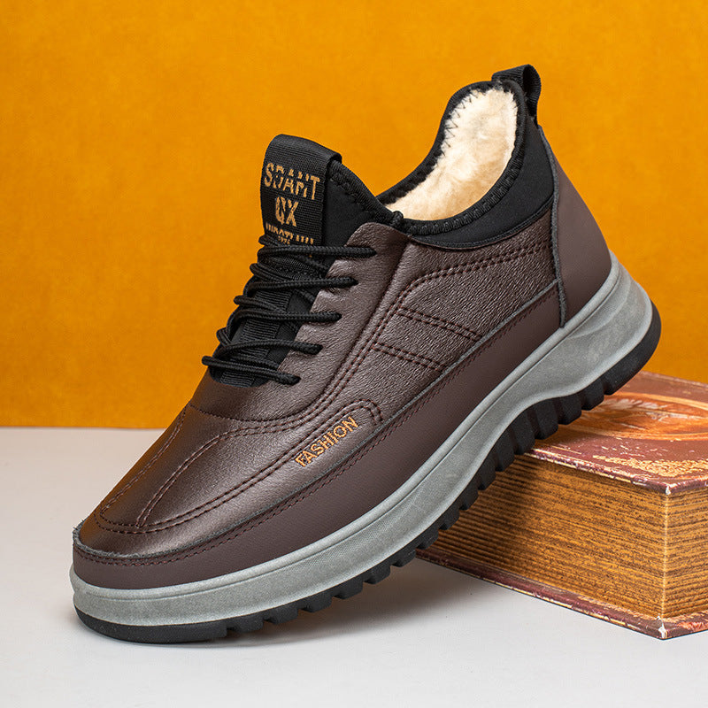 ⛄🔥【39-45】Ανδρικά χειμερινά αθλητικά παπούτσια casual 2025, γνήσιο δέρμα, αδιάβροχα, μαλακή σόλα και βελούδο, καινούργια-4140468