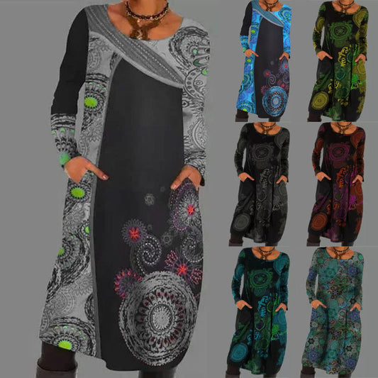 Una pieza por👗2025 nuevo vestido estampado de estilo étnico-4119984