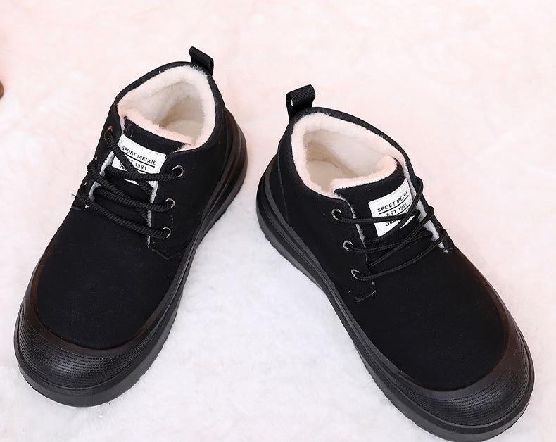 【39-45】Męskie zimowe buty śniegowe z grubą podeszwą i podszewką z polaru, wodoodporne