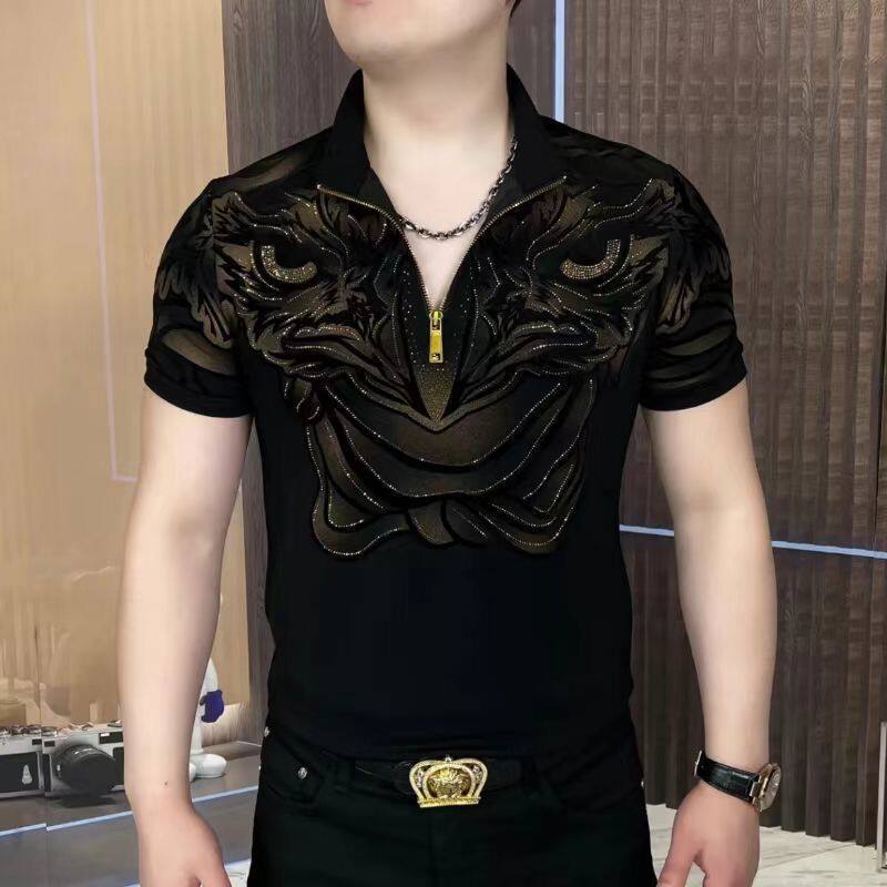 【🔥Promoție fierbinte】【🔥Ofertă specială】👕‍♂️ Tricou polo elegant cu rever pentru bărbați-4045093