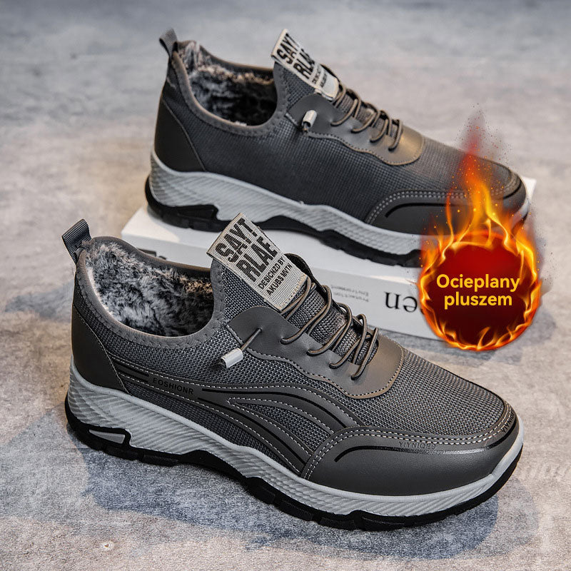 【39-44】Męskie buty z grubej bawełny z podszewką z polaru, nowy styl zimowy, buty do chodzenia, codzienne, wygodne, miękka podeszwa-4183768