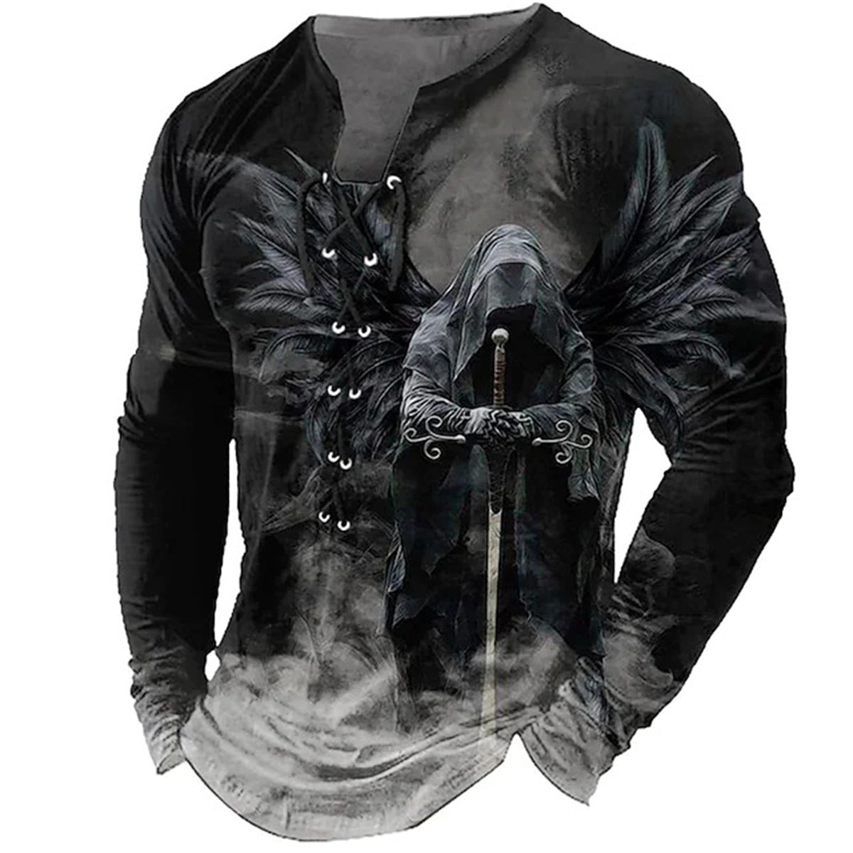 🦁🦁Męski, swobodny T-shirt z długim rękawem i nadrukiem 3D【Darmowa wysyłka, płatność przy odbiorze】