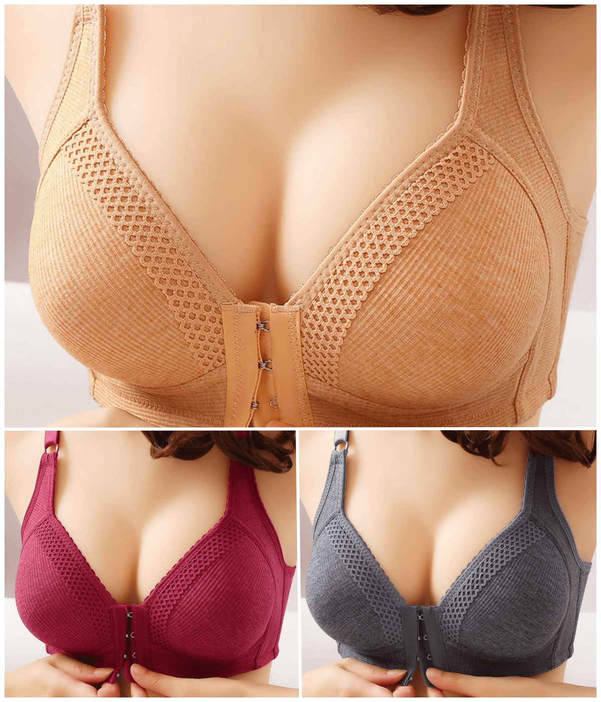 💥【3 komada】Visokokvalitetni push-up grudnjak bez šavova, moderan i seksi, sprečava opuštanje-4211351