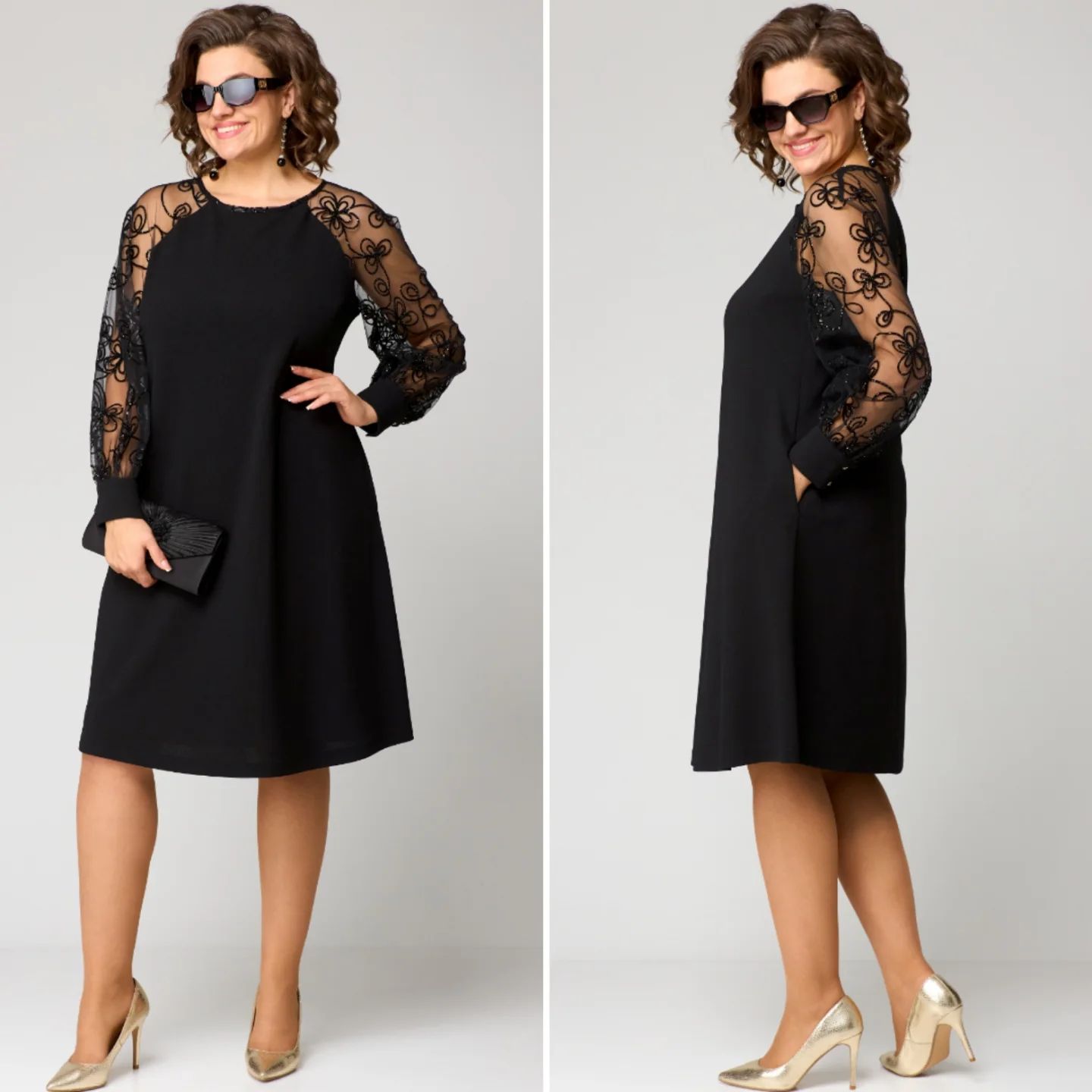 🔥✨【Jesienna nowość】【S-5XL】🍁🍂Nowa elegancka sukienka z wysokiej jakości koronki w stylu vintage-4246353