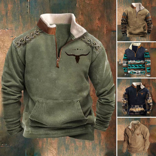 👕【S-4XL]2025 Męski modny, jesienno-zimowy, ciepły sweter z długim rękawem i nadrukiem 3D-4110584