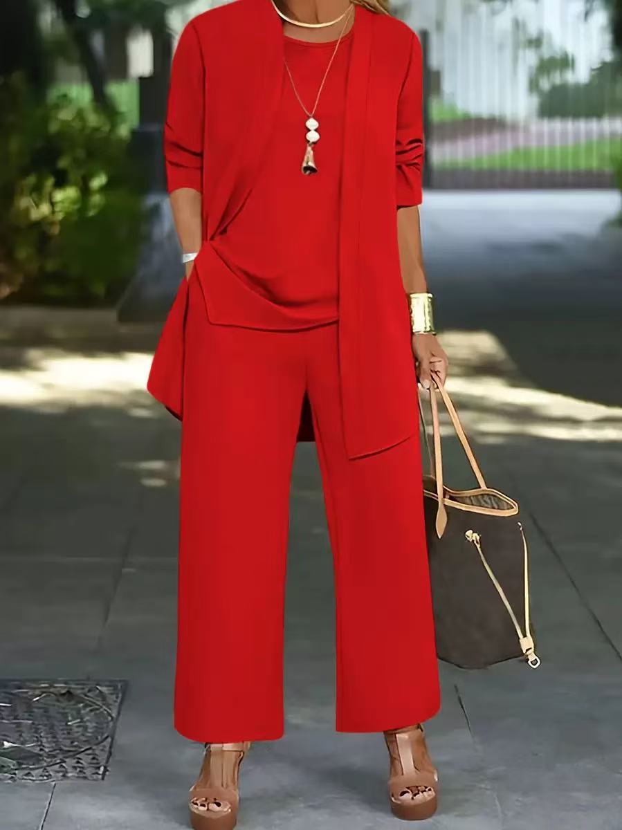 🔥【Traje de tres piezas】🔥【S-5XL】 Ropa casual profesional para mujer 2026, moderna y sencilla (40-100 kg)-4261808