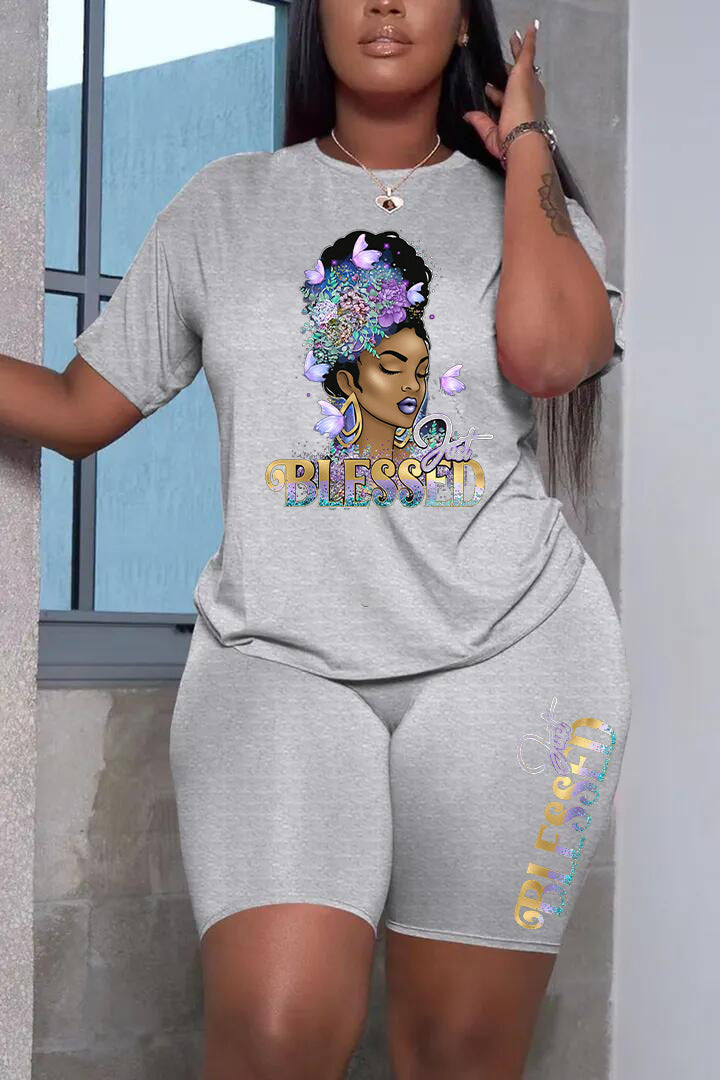 【Cumpără 1 Primești 1 Gratuit】🔥【S-5XL】Tricou și pantaloni scurți cu imprimeu simplu la modă 2025-4027088