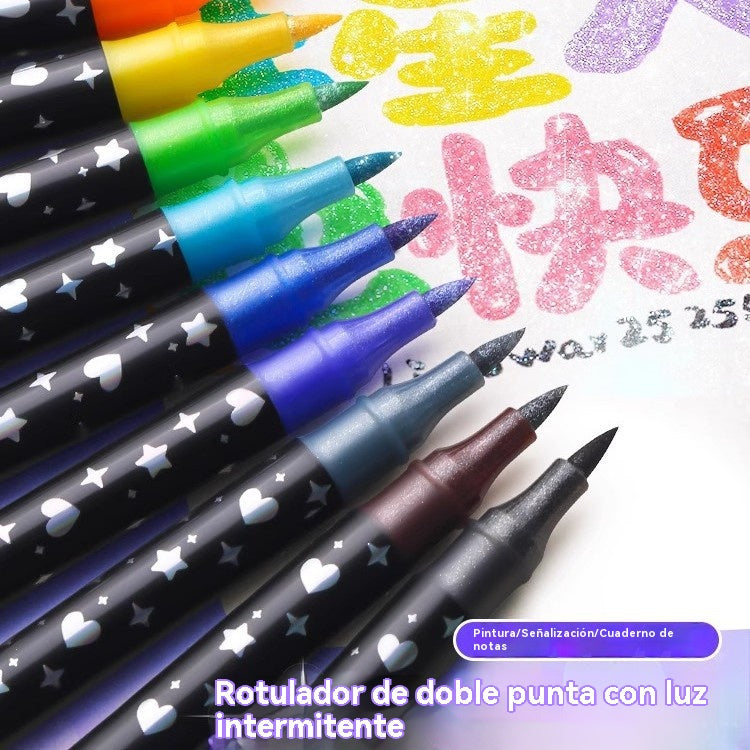 🔥✨️【12 kusů (dárková krabička s oboustranným uzávěrem a 24 barev)】🎨🖍️Sada dvoubodového bleskového osvětlení-4193270