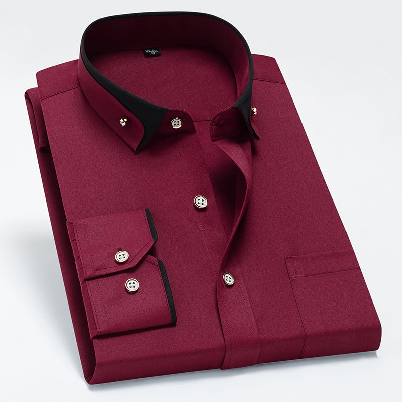 【S-4XL】👕Nowa oddychająca biznesowa koszula męska casual-4205955