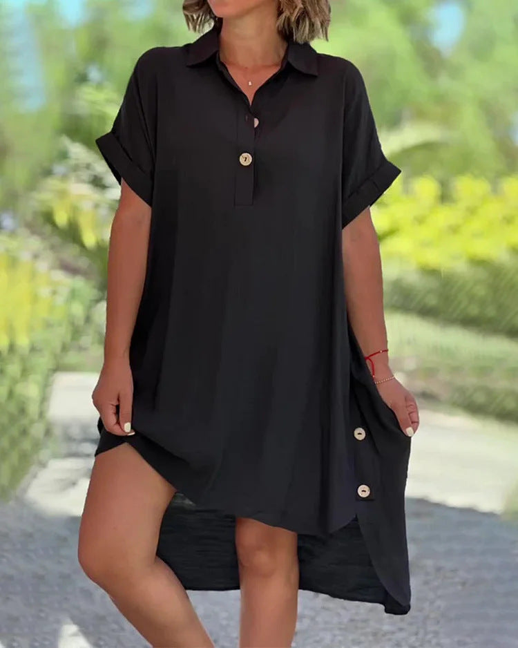 【Cumpărați 1, primiți 1 gratuit】🔥【Reducere mare】【S-5XL】Rochie simplă la modă nouă de vară 2025, de înaltă calitate, ușoară și respirabilă-4050159