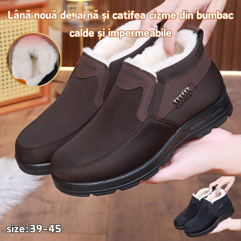 🔥【39-45】Lână nouă de iarnă și catifea cizme din bumbac calde și impermeabile-3847946