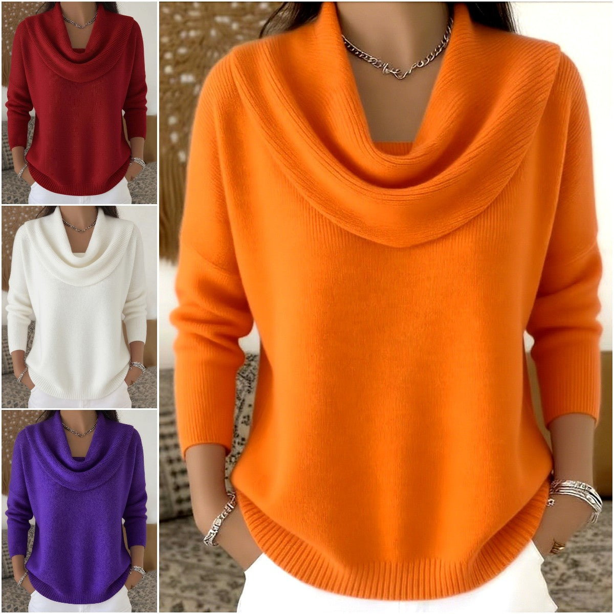 Časově omezená akce 🔥 50% sleva 【S-3XL】Nové jednobarevné svetry · Měkké a teplé-4179333