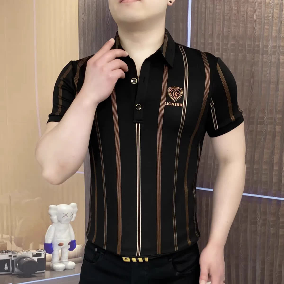 【🔥Promoție fierbinte】【🔥Ofertă specială】👕‍♂️ Tricou polo elegant cu rever pentru bărbați-4038282