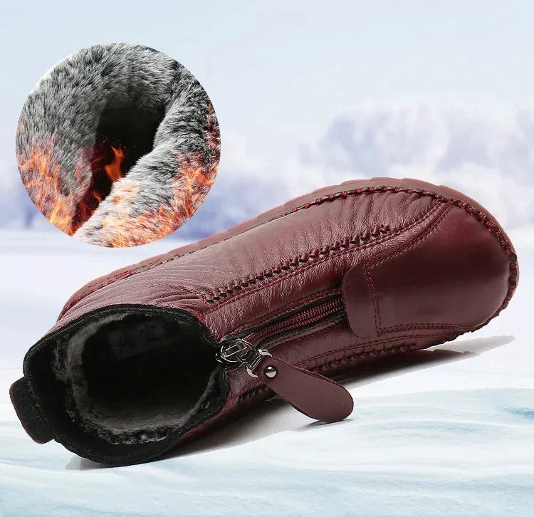 ✨【35-41】Włoskie, ręcznie robione damskie botki, z prawdziwej skóry, miękka podeszwa, wodoodporne i antypoślizgowe-4223510