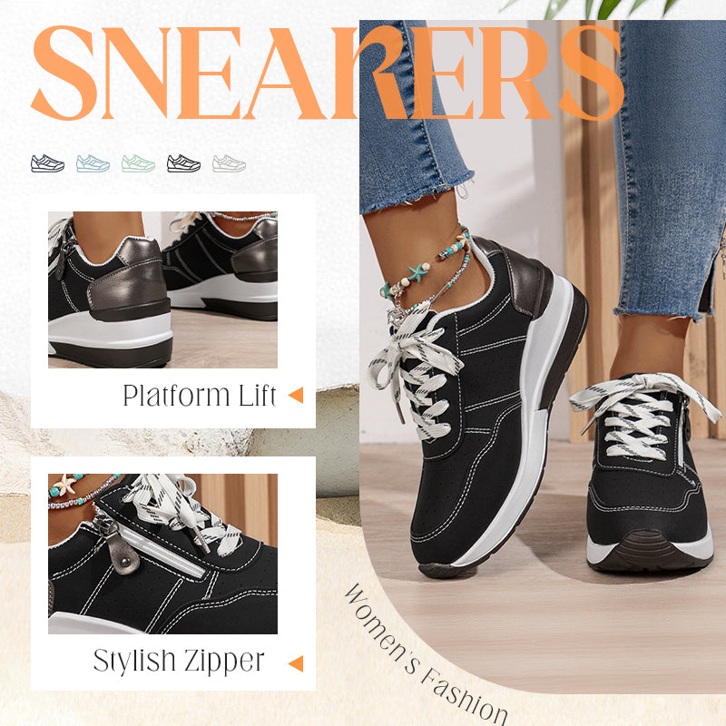 🔥 ¡Último día! 50% de DESCUENTO – Zapatos ortopédicos modernos y cómodos para mujer, con cremallera lateral y suela gruesa.
