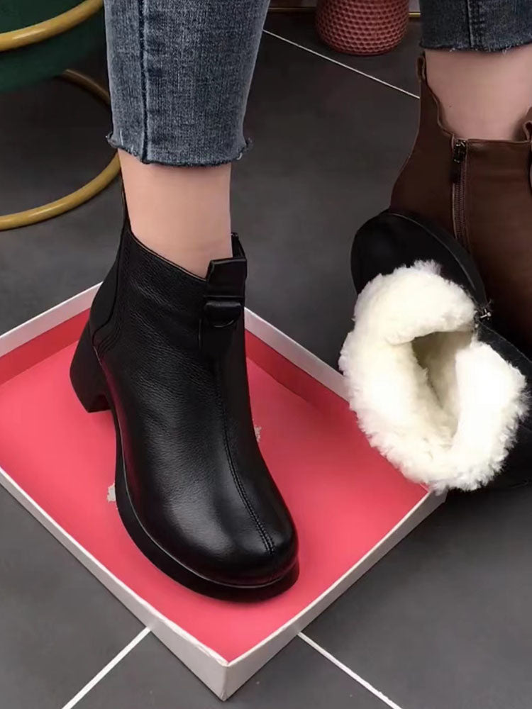 👠【35-40】Noi cizme scurte anti-alunecare cu fermoar lateral de toamnă și iarnă-3840815