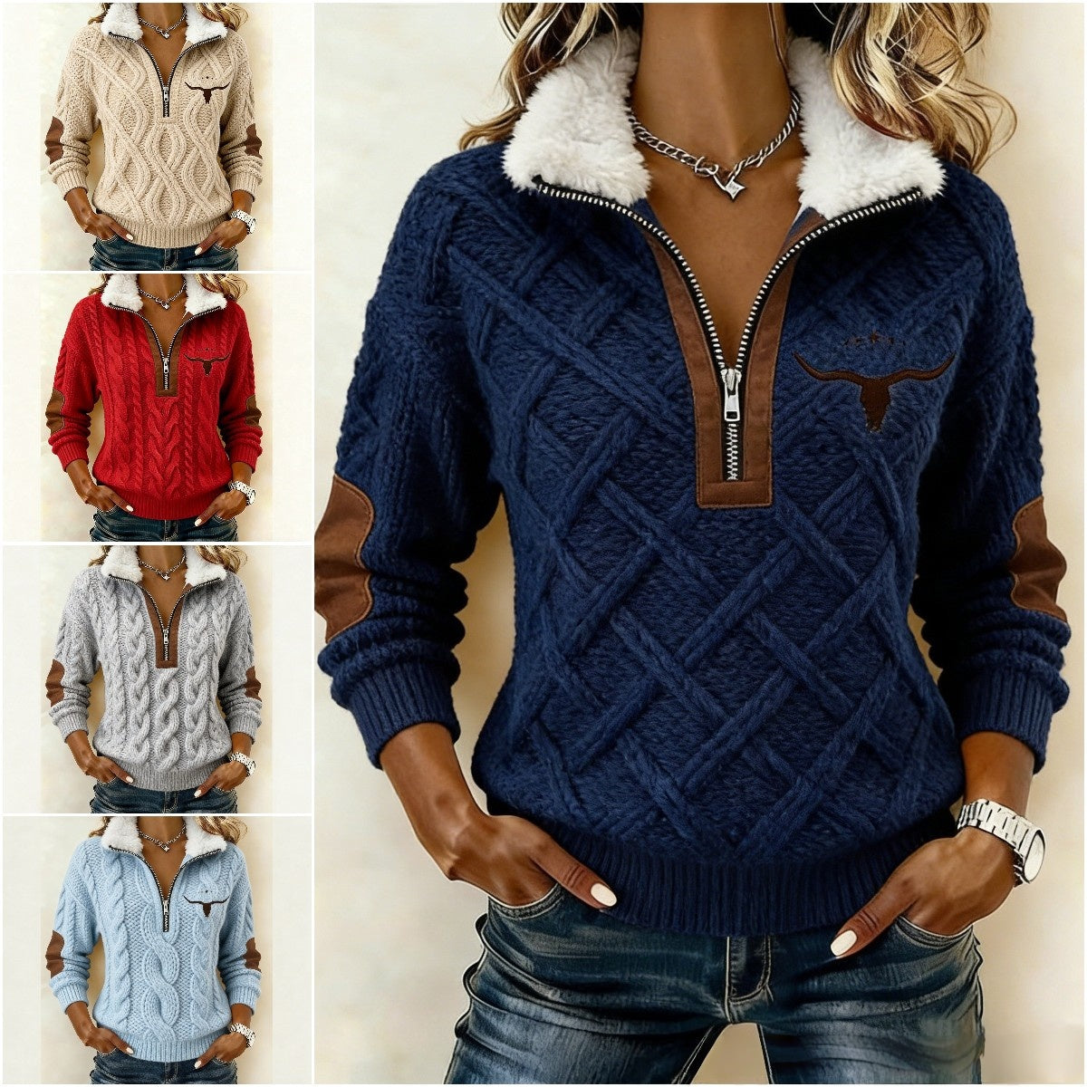 🔥Sorpresa por tiempo limitado!🔥🔥 Sudadera estampada de manga larga con cárdigan peludo