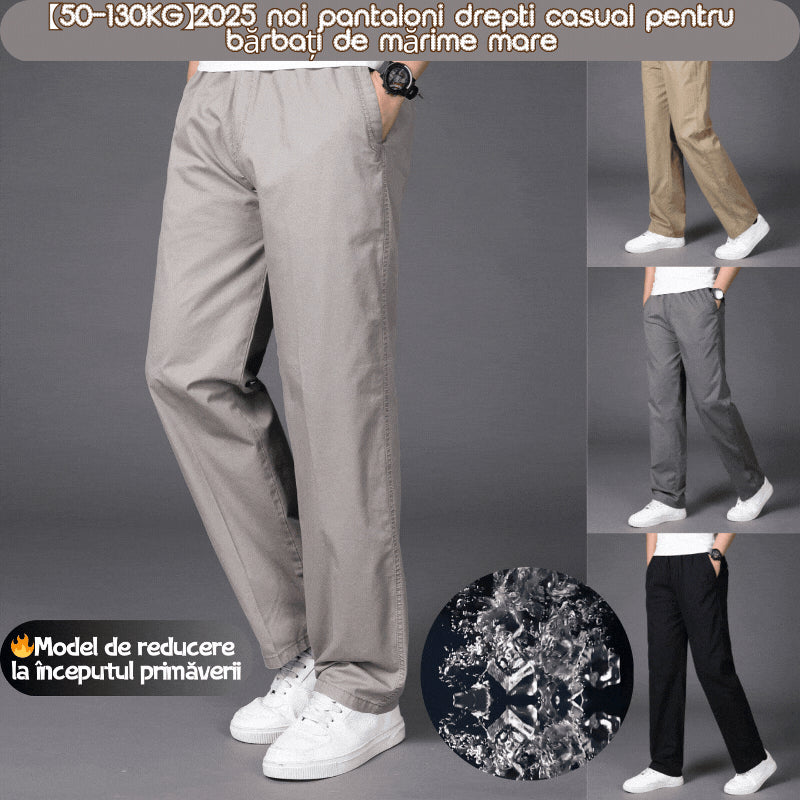 🔥【50-130KG】2025 noi pantaloni drepti casual pentru bărbați de mărime mare-4078591