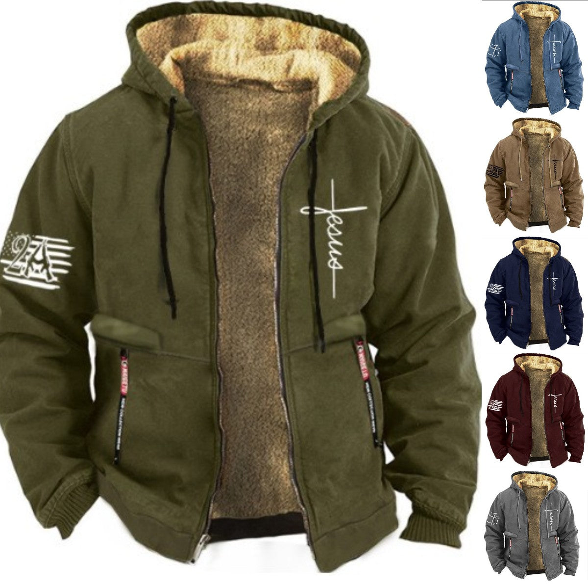 🔥🔥【S-3XL】 Modna, jesienna i zimowa, pogrubiona, aksamitna kurtka męska na co dzień-4135860