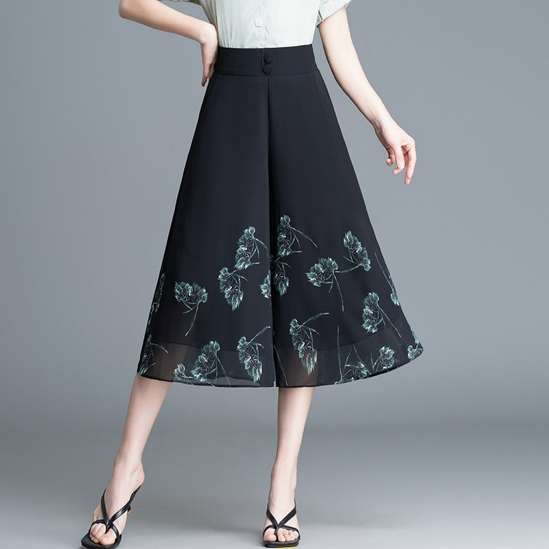 💃💥【Cumpărați 1, primiți 1 gratuit】🔥2025 pantaloni pantaloni de vară noi de damă, din șifon subțire, tăiați casual, cu talie înaltă (40kg-90kg)-3954649