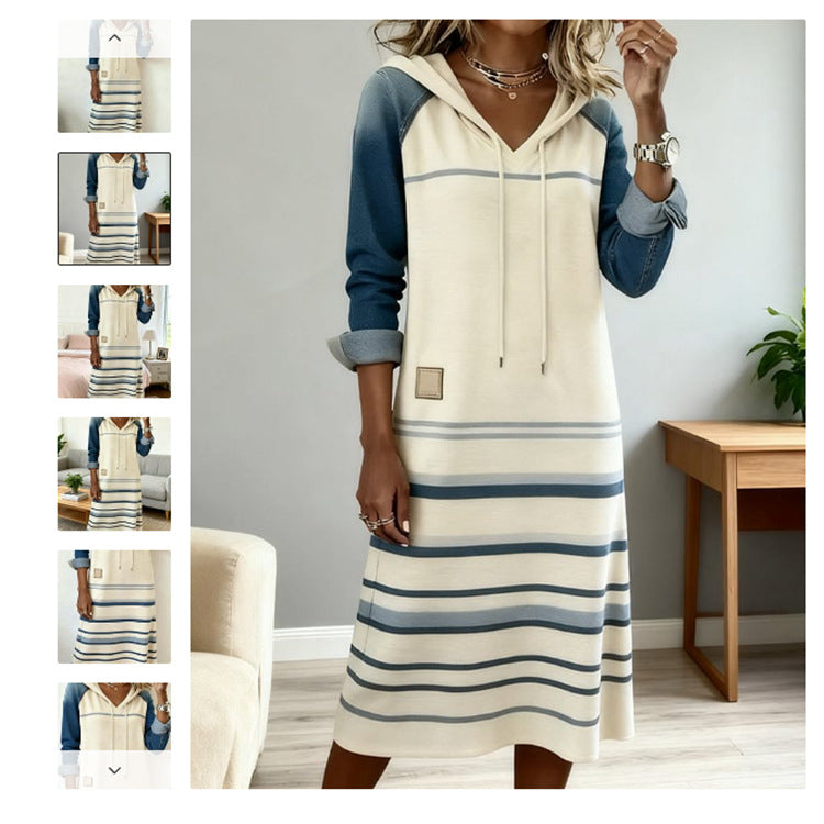 🔥【Vruća prodaja】【Veličine - 3XL】Nova traper majica s kapuljačom u boji iz 2025.