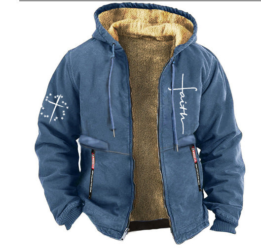 🔥🔥【S-3XL】 Modna, jesienna i zimowa, pogrubiona, aksamitna kurtka męska na co dzień-4135860