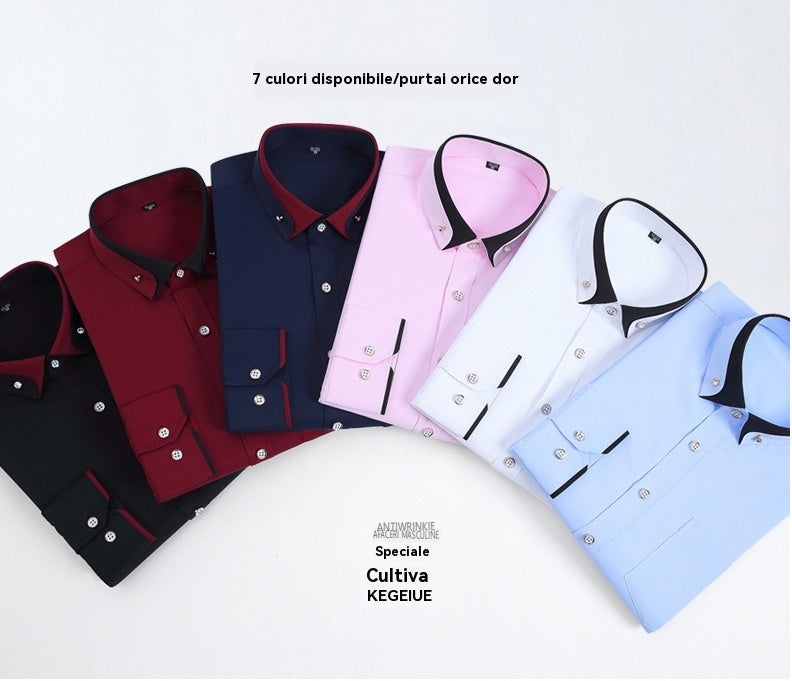 【S-4XL】👕Nowa oddychająca biznesowa koszula męska casual-4205955