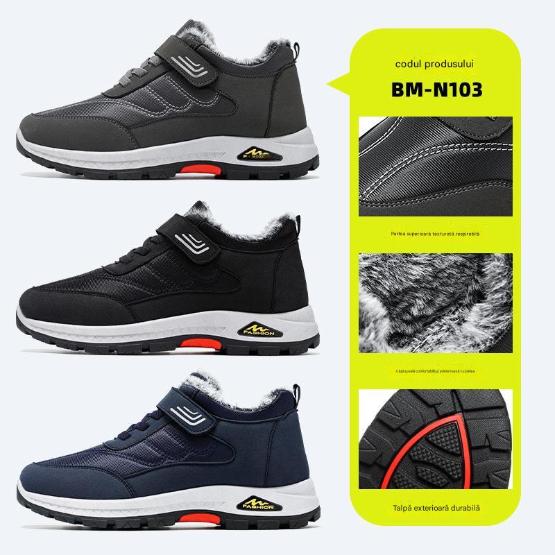 【35-41】 Pantofi pentru bărbați 2024 iarna noi pantofi sport calduri din catifea, confortabili și anti alunecare