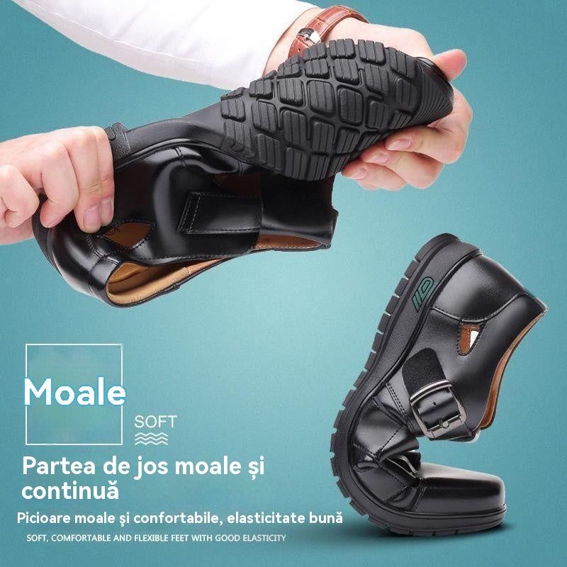 【38-44】2025 Vară Sandale Bărbați Piele de vacă Respirabil Hollow Anti-alunecare Casual-4001311