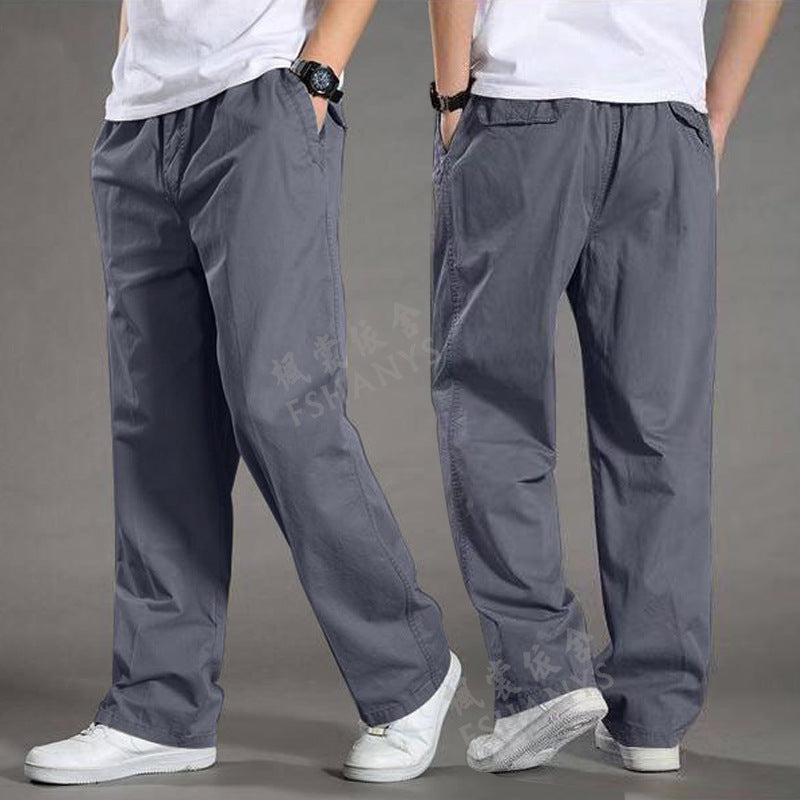 🔥【50-130KG】2025 noi pantaloni drepti casual pentru bărbați de mărime mare-4078591