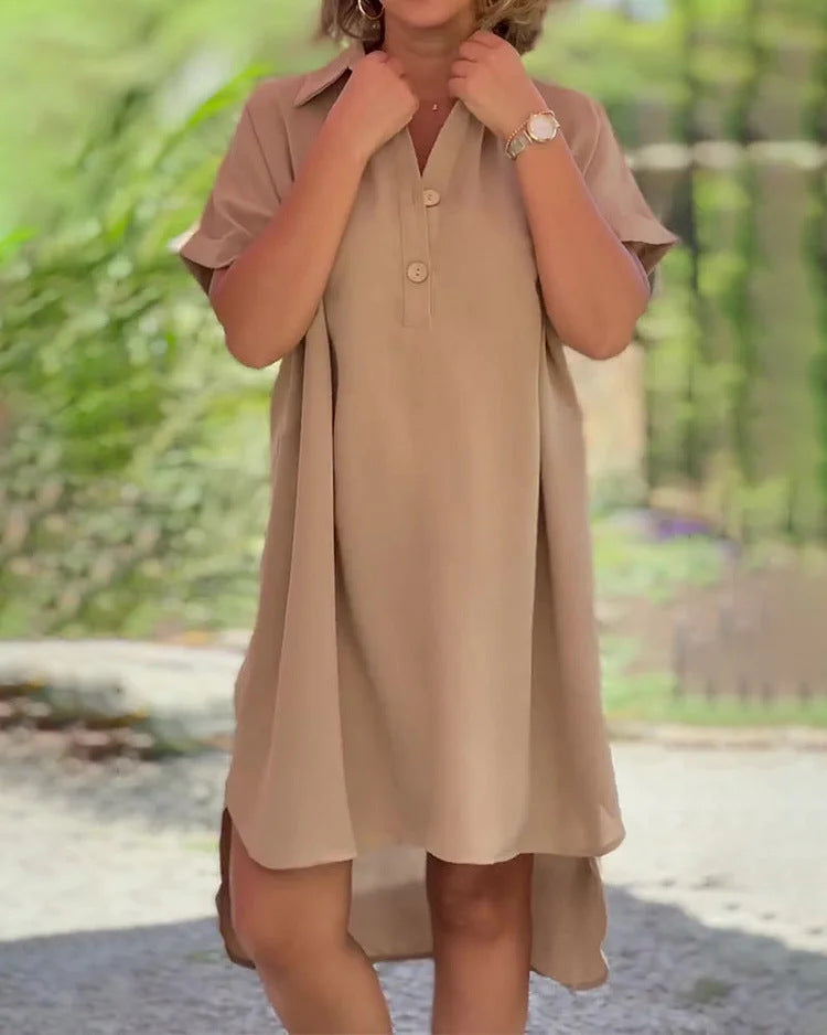 【Cumpărați 1, primiți 1 gratuit】🔥【Reducere mare】【S-5XL】Rochie simplă la modă nouă de vară 2025, de înaltă calitate, ușoară și respirabilă-4050159