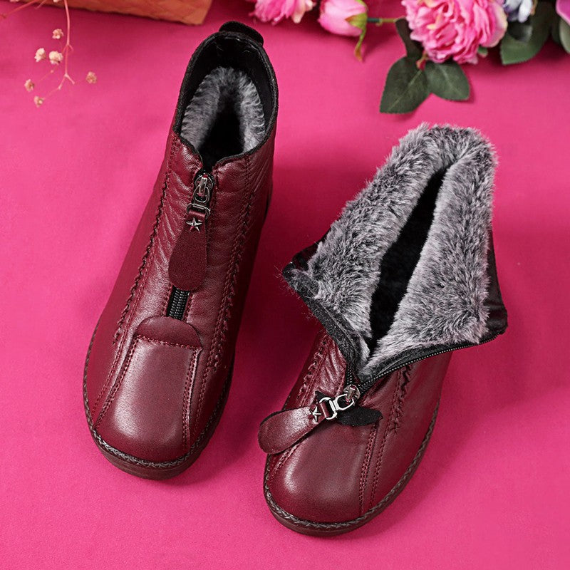 ✨【35-41】Włoskie, ręcznie robione damskie botki, z prawdziwej skóry, miękka podeszwa, wodoodporne i antypoślizgowe-4223510