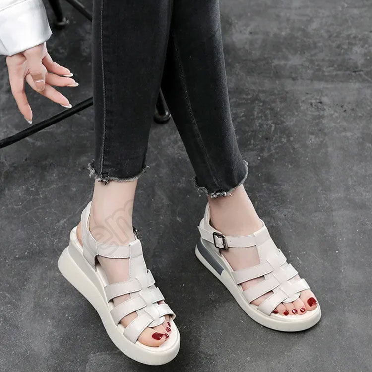 😍【Cumpărați 1 obțineți 1 gratuit】【35-42】2025 sandale noi pantofi romani plat retro casual cu varf deschis-3954645