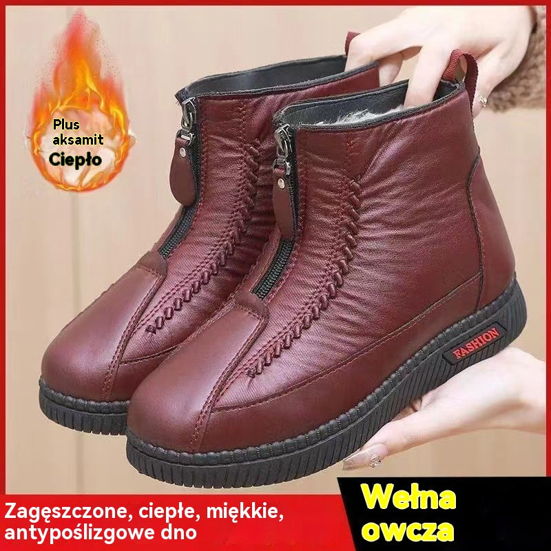 ✨【35-41】Włoskie, ręcznie robione damskie botki, z prawdziwej skóry, miękka podeszwa, wodoodporne i antypoślizgowe-4223510