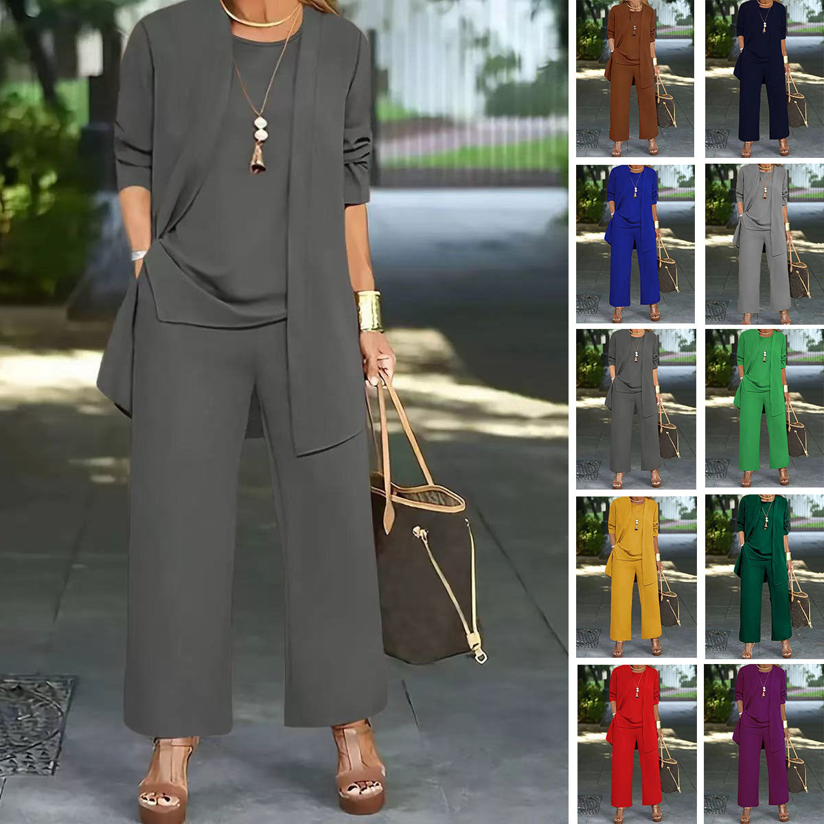 🔥【Traje de tres piezas】🔥【S-5XL】 Ropa casual profesional para mujer 2026, moderna y sencilla (40-100 kg)-4261808