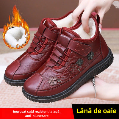 🔥【35-41】2024, pantofi noi de iarnă pentru femei, din bumbac, talpă moale, anti-alunecare, impermeabile, plus cizme de bumbac calde, îngroșate, de catifea-3855162