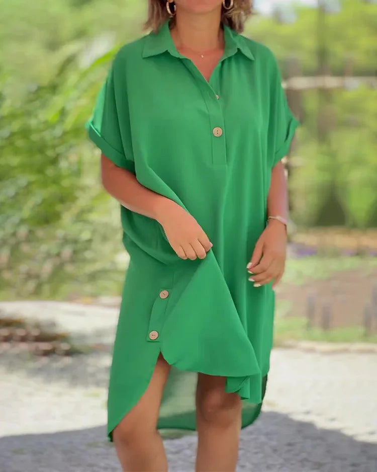 【Cumpărați 1, primiți 1 gratuit】🔥【Reducere mare】【S-5XL】Rochie simplă la modă nouă de vară 2025, de înaltă calitate, ușoară și respirabilă-4050159