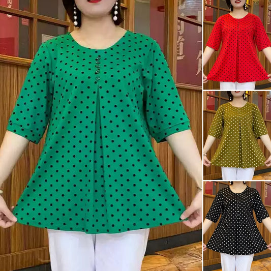 【S-6XL】❤️Nowa koszula z krótkim rękawem w kropki z 2026 r-4223466