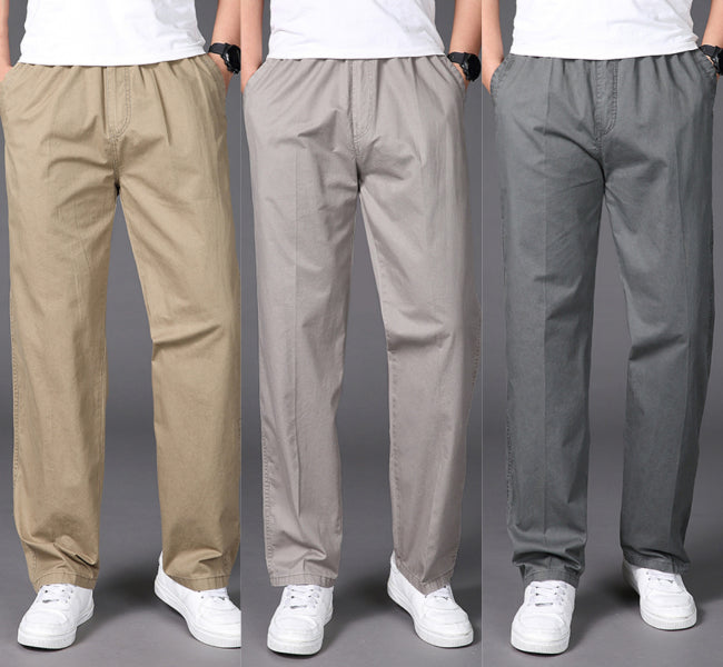 🔥【50-130KG】2025 noi pantaloni drepti casual pentru bărbați de mărime mare-4078591