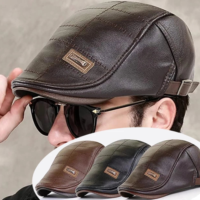 🔥Beretă vintage din piele premium