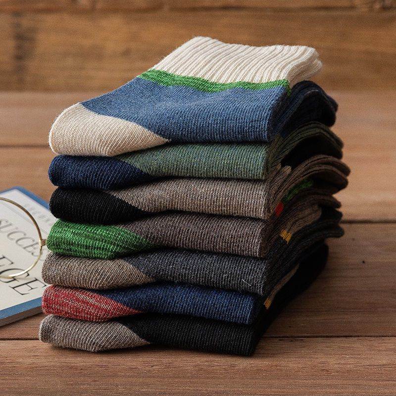 🧦【Kup 7, a 7 dostaniesz gratis】Jesienne i zimowe, antybakteryjne, oddychające, grube, ciepłe bawełniane skarpetki